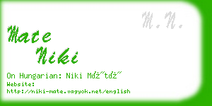 mate niki business card